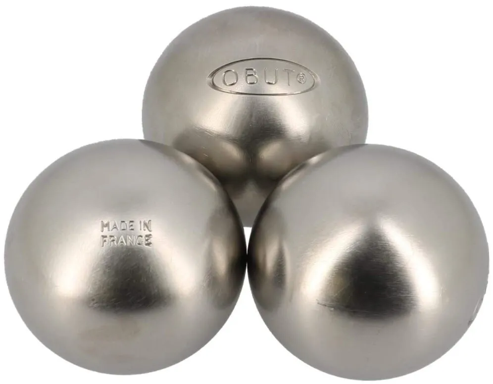 3 boules de pétanque en métal triplette